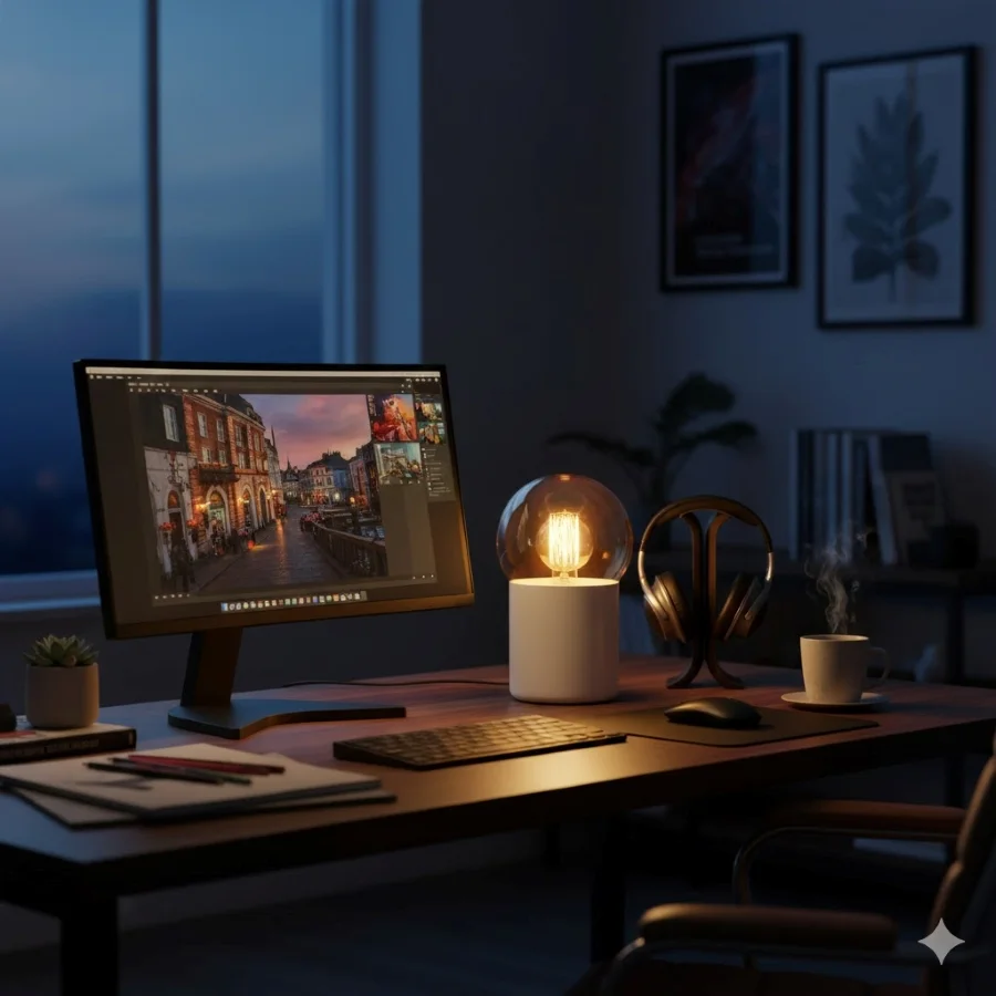 DELI - Lámpara de escritorio - Blanca - Imagen 4