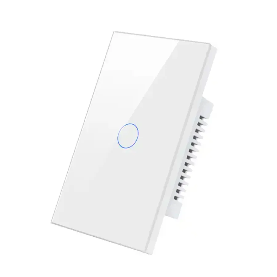 Tecla Tactil Wifi Vidrio 1 Canal - APP TUYA - Blanco