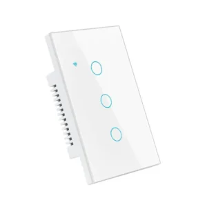 Tecla Tactil Wifi Vidrio 3 Canales - APP TUYA - Blanco