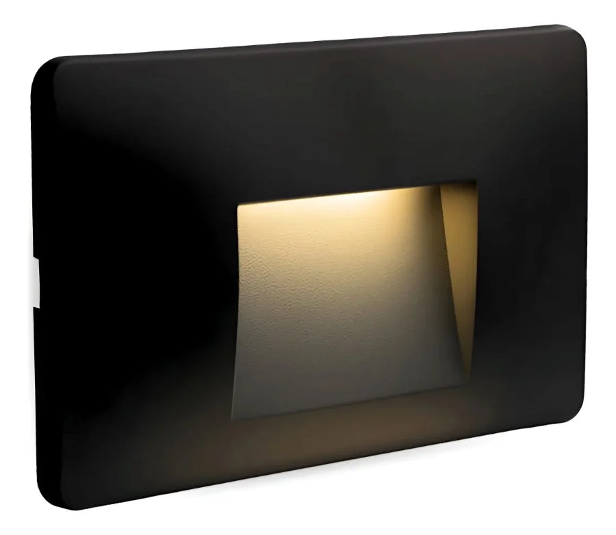 WALK color negro - Aplique de pared Led 2w - Blanco dinamico. 85 mm x 134 mm x 13 mm