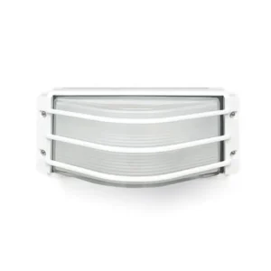 Felix II - Tortuga aluminio rectangular con reja blanca E27