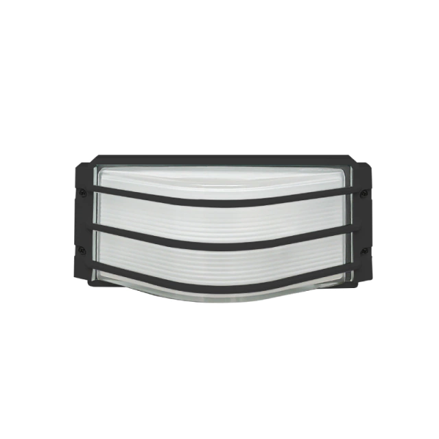 Felix II - Tortuga aluminio rectangular con reja negra E27