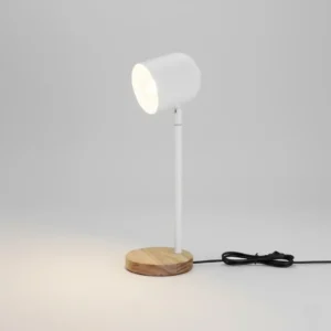 BARTOLO - Lámpara de mesa / escritorio E27 Madera Blanco