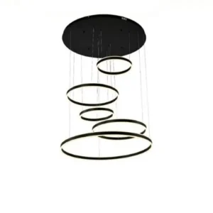 EROS - Colgante LED 120W Blanco Cálido - 5 aros (60-100-40-60-40 Cm)