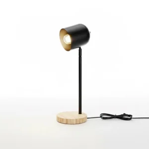 BARTOLO - Lámpara de mesa / escritorio E27 Madera Negro