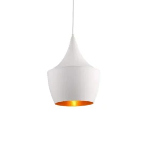 Lámpara Colgante de Diseño Beat Fat - Blanco y Oro E27