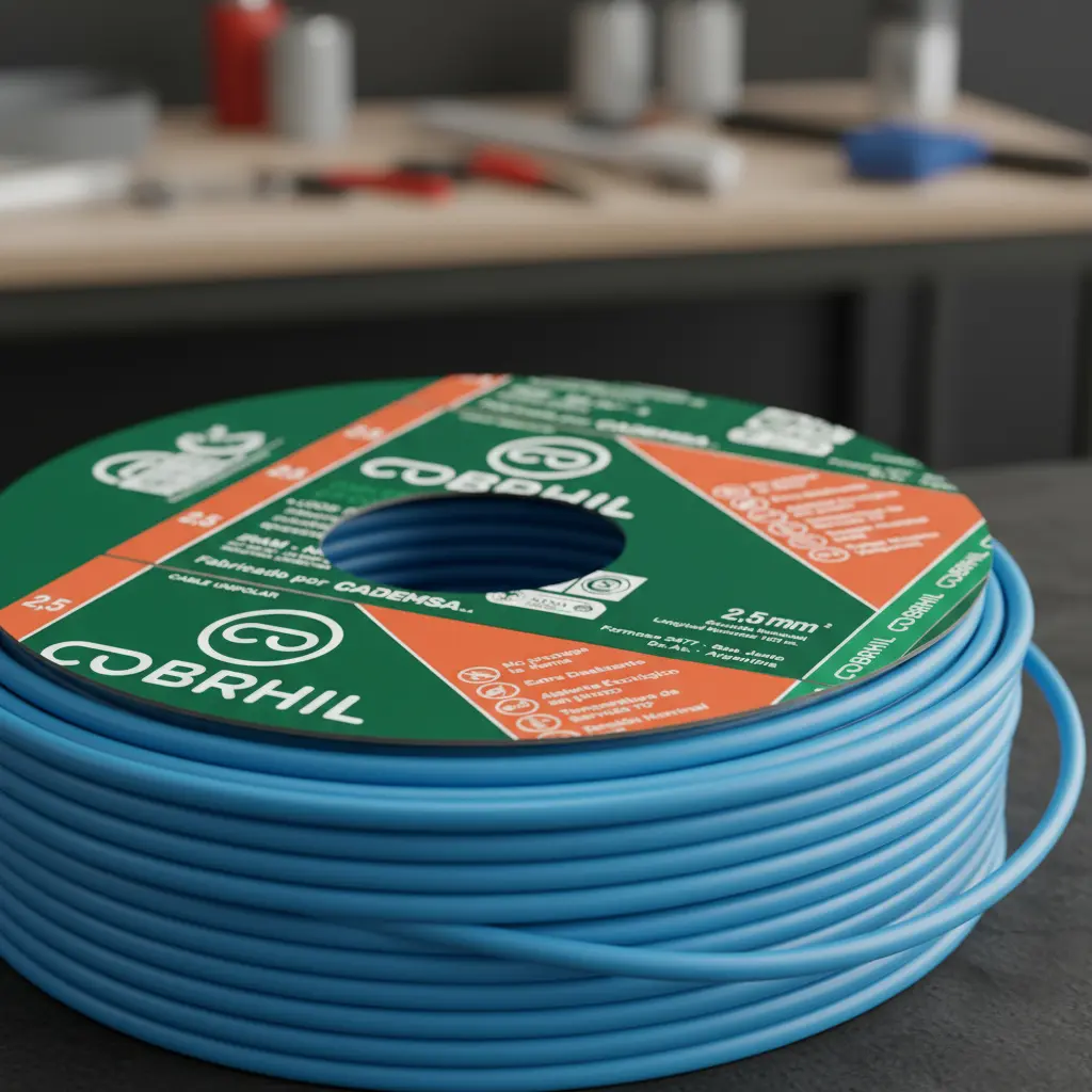 Rollo cable Cobrhil unipolar 1 x 2,50mm - IRAM - 100 metros (CELESTE) - Imagen 4
