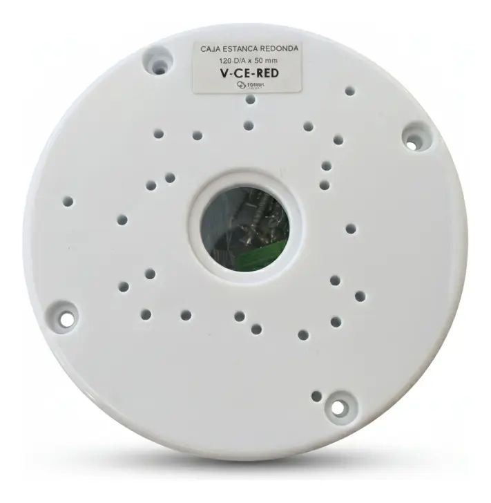 Caja estanca redonda generica CCTV - Pástica - 120 DIA x 54 mm