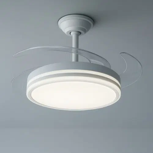 Ventilador de Techo Alisio blanco | Aspas Retráctiles, Luz LED y 6 Velocidades
