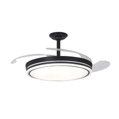 Ventilador de Techo Alisio negro | Aspas Retráctiles, Luz LED y 6 Velocidades